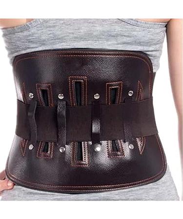Leather Back Brace For Lower Back Pain Relief Men Women Waist Support Belt With Lumbar Pads Posture Correction Fixed Straps For Herniated Disc Sciatica Scoliosis (Color : Brown Size : X-Large) X-Large Brown