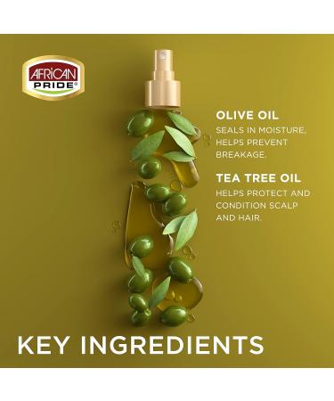 African Pride Olive Miracle Braid Sheen Spray (3 Pack) with tea tree oil and olive oil to protect and moisturize scalp and hair.12oz. 12 Fl Oz (Pack of 3) - Buy Online on GoSupps.com