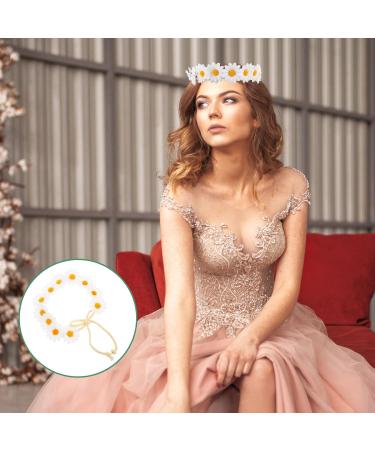 minkissy Sunflower Headband Daisy Headbands for women Floral Headband Sunflower Hair band Daisy Headband Wreath Bridal Headpiece for Wedding Party Beach (White) - Buy Online on GoSupps.com