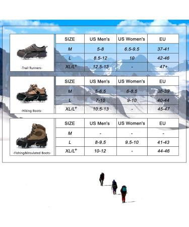 Joyart 19 Teeth Crampons - Anti-Slip Shoe Spikes for Hiking & Trail Running | Durable 201 Stainless Steel & Silicone Ice Clamps - XL Outdoor Gear - Buy Online on GoSupps.com