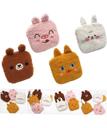 Lurrose 4-Piece Women's Storage Bag Set | Fluffy Coin & Menstrual Pad Organizers | Stylish Wallets for Girls - International Shipping Available - Buy Online on GoSupps.com