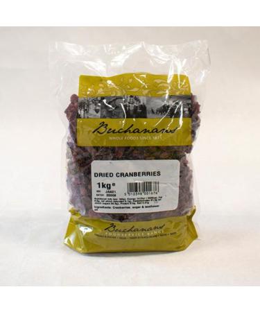 Dried Cranberries 1kg .Juicy cranberries ideal for baking or eating on their own.Buchanans