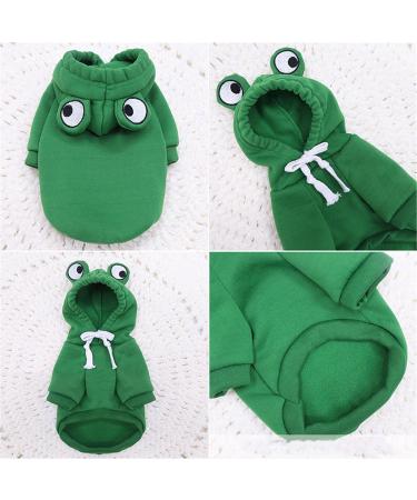 Frieyss Cute Green Dog Hoodie - Dog Fleece Sweater for Dogs Puppy Coat (X-Large) - Buy Online on GoSupps.com