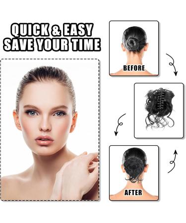 Long beard ball head wig bun grab clip Fluffy natural scrunchie bridal cocktail hairpin Messy Hair Bun Extensions Curly Wavy Hair Scrunchies claw Clip Messy Bun Hairpiece (Brownish black) - Buy Online on GoSupps.com