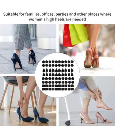 80Pcs High Heel Repair Kit for Shoes - Black Stiletto Heel Caps Replacement Set - Buy Online on GoSupps.com