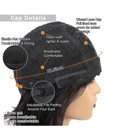 10 Inch Short Bob Human Hair Wig with Bangs - 150% Density Straight Bang Bob for Women (Natural Black) - Buy Online on GoSupps.com