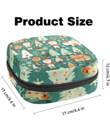 Muooum Menstrual Pad Bag - Stylish Zip Taming Bag for Tampons | Christmas Candy Rod Pattern | 1 Count (Pack of 1) - Perfect for Women & Girls - Buy Online on GoSupps.com