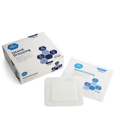Med PRIDE 6 inch x 6 inch Bordered Gauze-Island Dressing| 25 Pack-Individually Packed Pouches| Wound Dressing with Adhesive Breathable Borders| Sterile & Highly Absorbent| Latex-Free 6'' x 6''