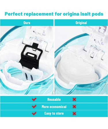 AMIE 12-Pack Silicone Refills Pods for Navage Salt Water Nasal Care - Compatible Replacement Accessories, Save Salt Clips - Black Set - Buy Online on GoSupps.com