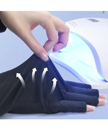 UV Protection Gel Nail Gloves - 1 Pair Anti-UV Fingerless Moisturising Gloves for Nail Art & Skin Care | Touchscreen Half Finger Gloves for SPA & UV Protection - Buy Online on GoSupps.com