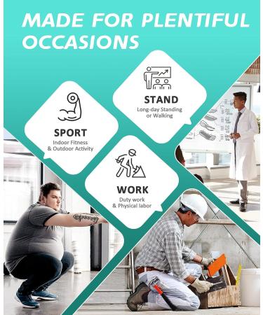 TANSTC Heavy Duty Shoe Inserts for Flat Feet & Plantar Fasciitis - High Arch Support for All-Day Comfort - Men's 8.5-9.5 | Women's 10 - Lake Blue - Buy Online on GoSupps.com