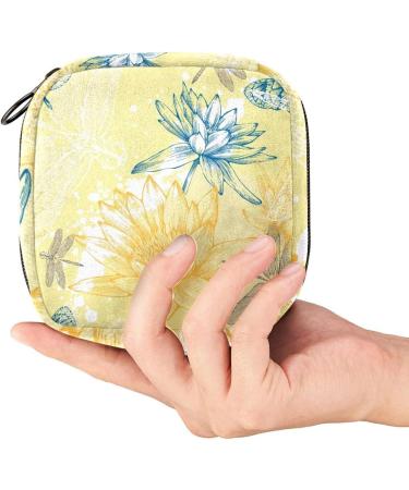Stylish Menstruation Pad Bag with Zipper | Women's Tampon & Napkin Bag - Water Lunbits Dragonflies & Butterflies - Buy Online on GoSupps.com