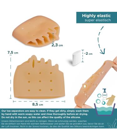 Haluto Gel Toe Spreader - 3 Pairs Bale Cushions for Hallux Valgus & Hammer Toe Correction - Forefoot Cushions & Toe Separators - Buy Online on GoSupps.com