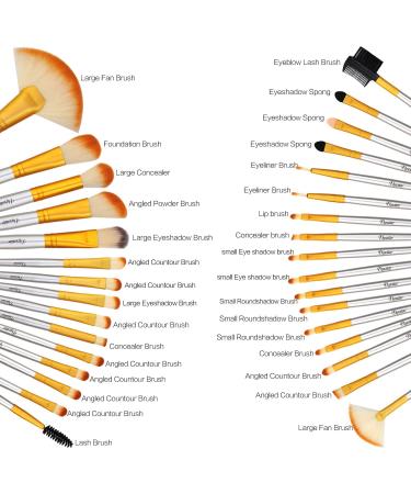 Bright Yellow Makeup Brushes Set - Professional Cosmetic Brush Set with Travel Bag, Cruelty-Free Fibers - Buy Online on GoSupps.com