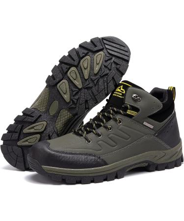 HIKLDK Men's Lightweight Ankle Hiking Boots - Breathable & Non-Slip Trekking Shoes for Outdoor Activities (Size 12, Green) - Buy Online on GoSupps.com