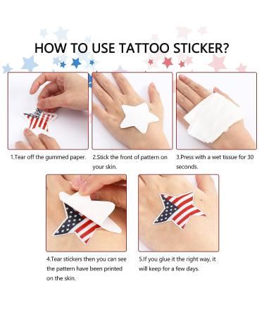 Whaline Independence Day Temporary Tattoos - 4th of July USA Theme Waterproof Flag & Freedom Tattoo Sticker Set - Patriotic Memorial Day Body Art Decor - 8 Sheets - Buy Online on GoSupps.com