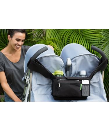 Ethan & Emma Double Stroller Organizer with Cup Holders - Fits Both Single & Double Strollers - Secured Fit & Extra Storage - Universal Stroller Organizer and Stroller Accessory - Buy Online on GoSupps.com