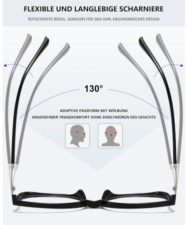 Buy Lanomi Blue Light Filter Reading Glasses - TR90 Frame UV400 Protection Anti-Fatigue | Large Men's & Women's Computer Glasses +0 to +4.0 - Buy Online on GoSupps.com