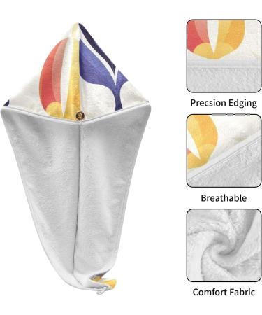 Ethnic Flowers Beige Hair Towel 2 Pack | Super Absorbent Quick Dry Hair Turbans for Women & Girls - Buy Online on GoSupps.com