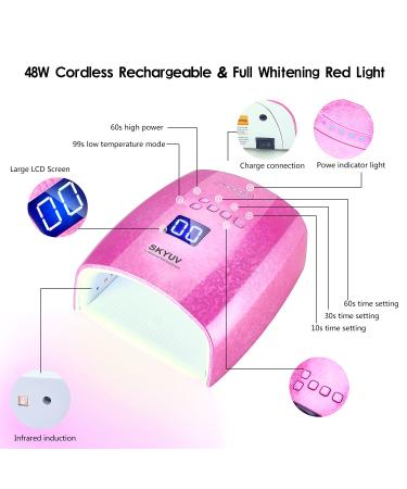 SKYUV Rechargeable Cordless UV LED Nail Lamp - Professional Nail Dryer for Gel Polish - Portable and Fast Curing - Automatic Sensor - Nail Art Manicure Tool - Buy Online on GoSupps.com