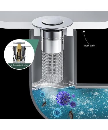 Effective Hair Filter & Quick Drainer ABS Sink Plug Drain Drain Plug Sink With Hair Strainer Popup Drainer Sink Plug & Drain - Buy Online on GoSupps.com