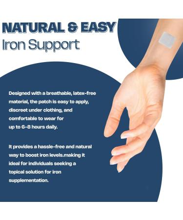 Iron Plus Topical Patches Easy to Use 60 Days Supply Sugar-Free Latex-Free Natural Alternative 60 Count (Pack of 1) - Buy Online on GoSupps.com