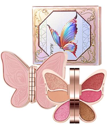6 Colors Butterfly Shape Eyeshadow Palette - Professional Nudes Warm Natural Eye Shadows Highly Pigmented | Waterproof Eye Makeup with Butterfly Shape Travel Size Xiaoyaoyou Crimson Rose Color - Buy Online on GoSupps.com
