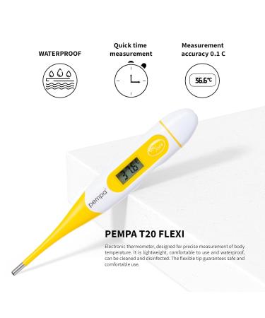 Buy Pempa Digital Fever Thermometer - Waterproof with Flexible Tip for Accurate Rectal Oral & Armpit Readings - Fast Shipping Worldwide - Buy Online on GoSupps.com