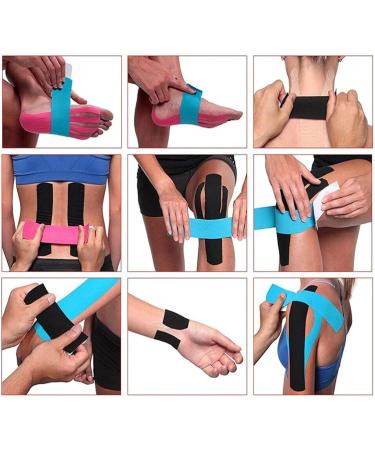 3 Rolls Waterproof Kinesiology Tape - Athletic Elastic Support for Knee Ankle Wrists & Muscle Pain Relief - Ideal for Gym Running Tennis Swimming & Football - Buy Online on GoSupps.com