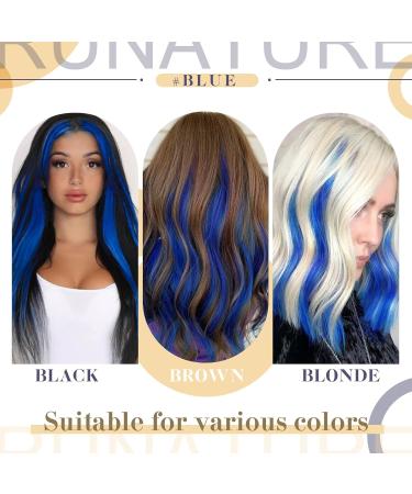 RUNATURE Blue Tape in Hair Extensions - 12 Inch 20g Human Hair Tape in Extensions in Vibrant Blue Color - Buy Online on GoSupps.com