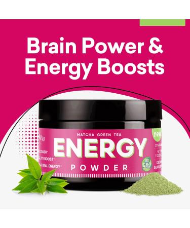 Energy Powder with Natural Caffeine | Focus & Brain Boost Nootropic | No Sugar No Crash | Matcha Guarana L-Theanine | Plant-Based Energy (20 Servings - Buy Online on GoSupps.com