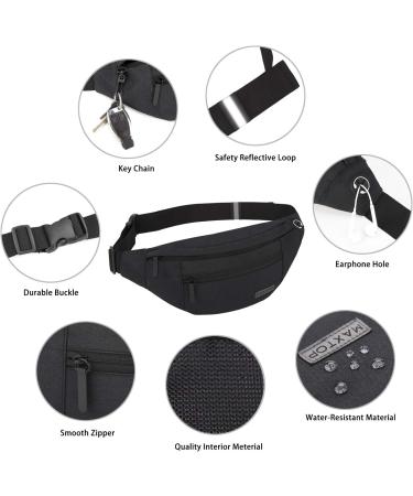 Maxtop Hip Pocket for Men & Women - Unisex Adjustable Belt with Headphone Connection & 4 Zipper Pockets - Perfect for Hiking & Training - Black L - Buy Online on GoSupps.com