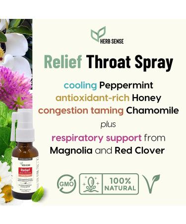 Herb Sense Relief Allergy + Inflammation Throat Spray 1 oz - Immune Support with Natural Extracts | Fast Lasting Relief | Daily Wellness Antioxidants - Gluten-free & GMO-free - Buy Online on GoSupps.com