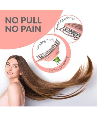 marQus Detangle Hair Brush | Ultra-Soft Bristles for All Hair Types | Glide Through Tangles Easily | Suitable for Men and Women | Wet and Dry Hair | Peach Color | 1pcs - Buy Online on GoSupps.com