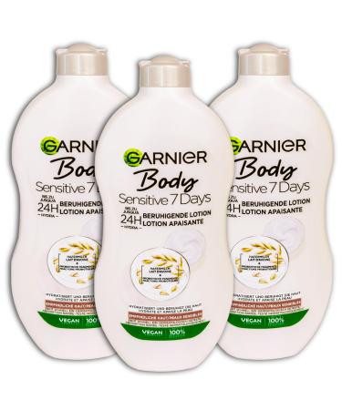 Garnier Body Sensitive Oat Milk Soothing Body Milk 7 Day 3 x 400 ml Pack of 3