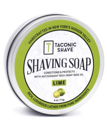 Taconic Shave Barbershop Quality Shaving Soap for Men & Women with Anti-Oxidant Rich Oils  Moisturizing Shaving Soap for All Skin Types (Lime)