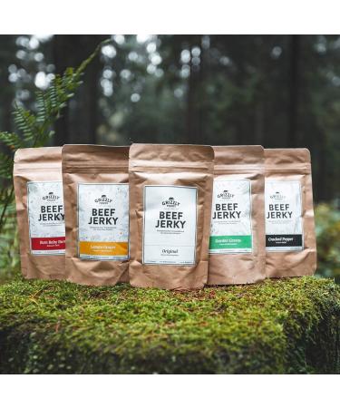 Premium German Beef Jerky - 5-Pack (500g) | All 5 Flavors of Dry Aged Beef Jerky for International Shipping - Buy Online on GoSupps.com