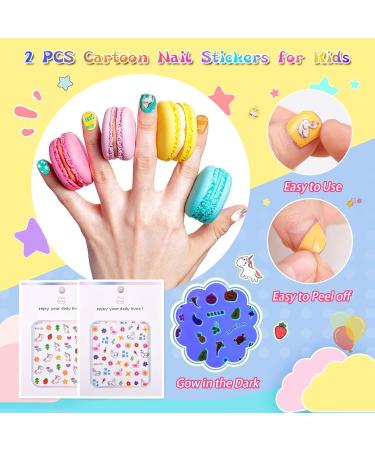 Non-Toxic Kids Nail Polish Set - 12 Colors with Unicorn Stickers | Quick Dry Water-Based Varnish Kit for Girls, Teens & Toddlers - Buy Online on GoSupps.com