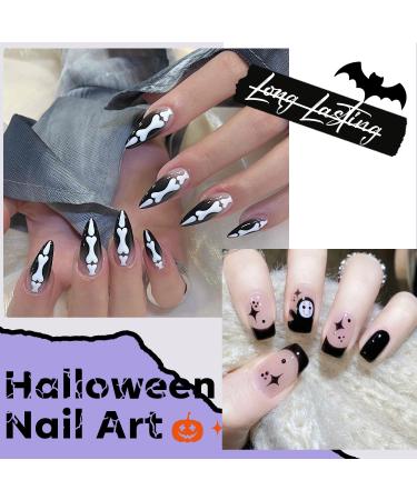 Modelones Gel Nail Polish Set - 2 Pcs (15 ML) Black & White Soak Off LED - Perfect for Halloween Nail Art - Ideal Home Gift for Women & Girls - Buy Online on GoSupps.com