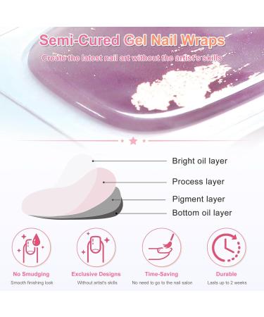 Ceboic Gel Nail Polish Stickers - 22PC UV Self-Adhesive French Black Gel Strips for Salon Quality Nails - Buy Online on GoSupps.com