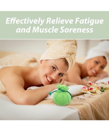 Minkissy Thai Massage Balls - 2 Pieces Herbal Compression Balls for Aromatherapy & Spa - Wormwood Heat Bags - Moxa Bags for Sports & Relaxation (8x8cm Green) - Buy Online on GoSupps.com