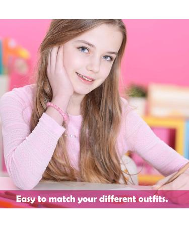 Hicarer 20 Pieces Girl Beaded Bracelets Cute Rainbow Bead Bracelets Colorful Bracelets Princess Bracelets Stretchy Bead Bracelets for Prince Birthday Present (Elegant Style) - Buy Online on GoSupps.com