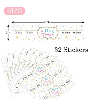 MonMon & Craft Twins Water Bottle Stickers - Baby Shower Party Supplies (Set of 32) - Buy Online on GoSupps.com