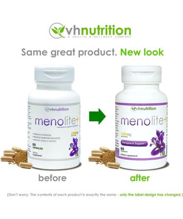 VH Nutrition MENOLITE+ | Menopause Supplement for Women | Maximum Strength Hormonal Support & Hot Flash Relief | Natural Symptom Relief Formula | 60 Capsules - Buy Online on GoSupps.com