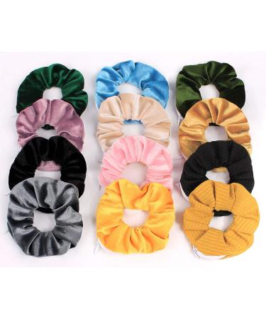 ZOSTLAND Hidden Pocket Velvet Scrunchie with Zipper - 3pcs Multicolour - Buy Online on GoSupps.com