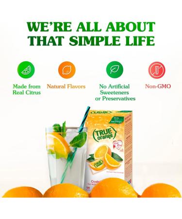 TRUE ORANGE Water Enhancer Bulk Dispenser Pack (100 Packets) 0 Calorie Drink Mix Packets For Water Water Flavour Packets Made with Real Oranges (2 X 100ct) 100 count (Pack of 2) - Buy Online on GoSupps.com