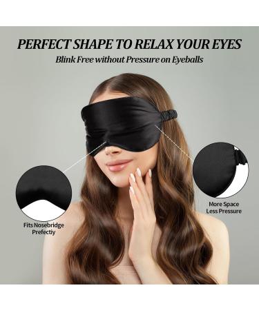 Buy Sleep Eye Mask Set of 2 - 100% Lightweight Blackout Travel Essentials for Comfort | Unisex Soft Sleep Masks for Naps Meditation Camping & Yoga (Black & Pink - Buy Online on GoSupps.com