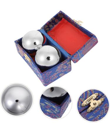 Clispeed Baoding Balls Set - Stainless Steel Hand Training & Massage Toy | 4.5cm Marble Baoding Balls for Fitness & Relaxation - Buy Online on GoSupps.com