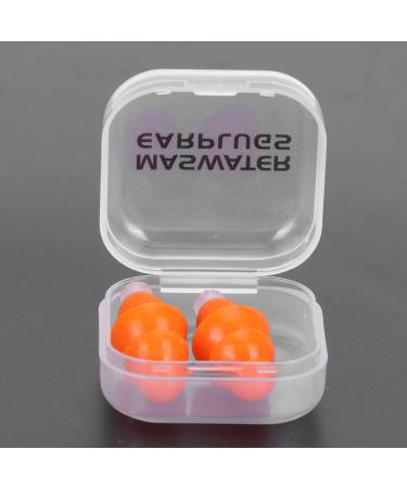 Swimming Ear Plugs - Reusable Waterproof Silicone Noise Reduction Earplugs for Swimming & Sleeping | Orange + PP Box - Buy Online on GoSupps.com
