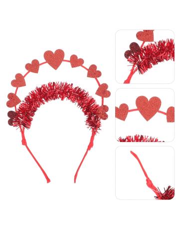Lurrose Red Love Heart Headband - Sequin Valentine s Day Hair Accessories | Glitter Heart Headdress for Parties & Weddings - Buy Online on GoSupps.com